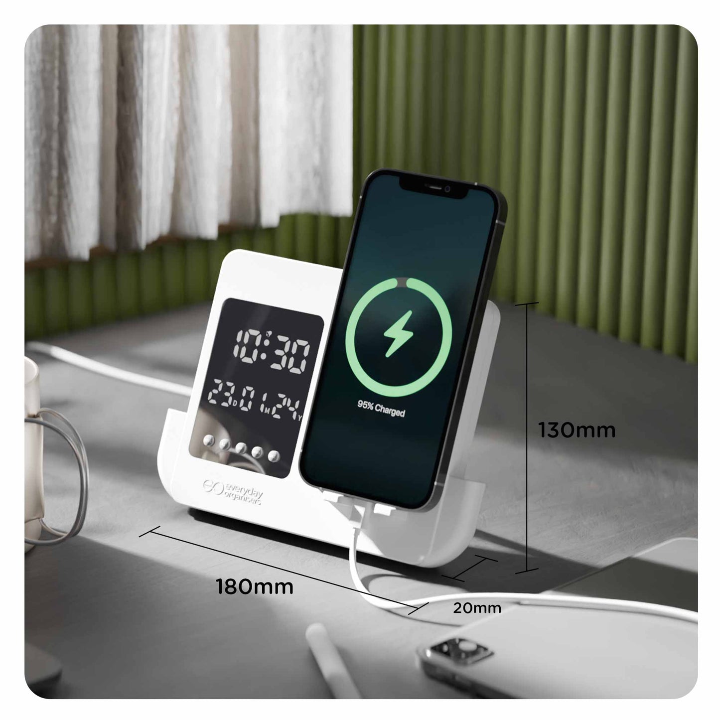 multifunctional alarm clock for heavy sleepers clockwise by eo